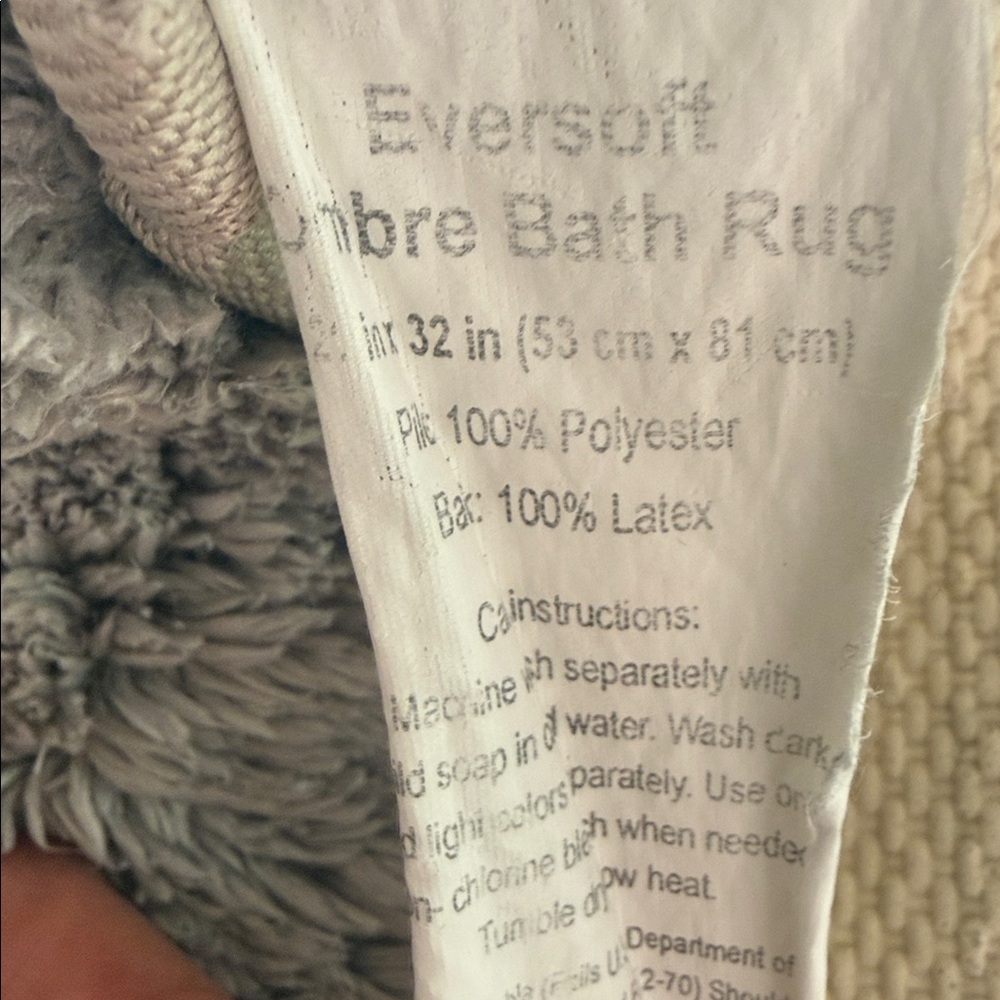 Eversoft Collection Bath Rug by Riviera Home - Silver Striped Bath Rug - Picture 3 of 5